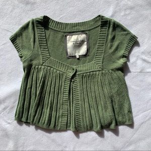 —SOLD—AF SHORT SLEEVE GREEN CARDIGAN